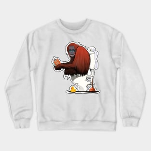 Orangutan on the Toilet Crewneck Sweatshirt